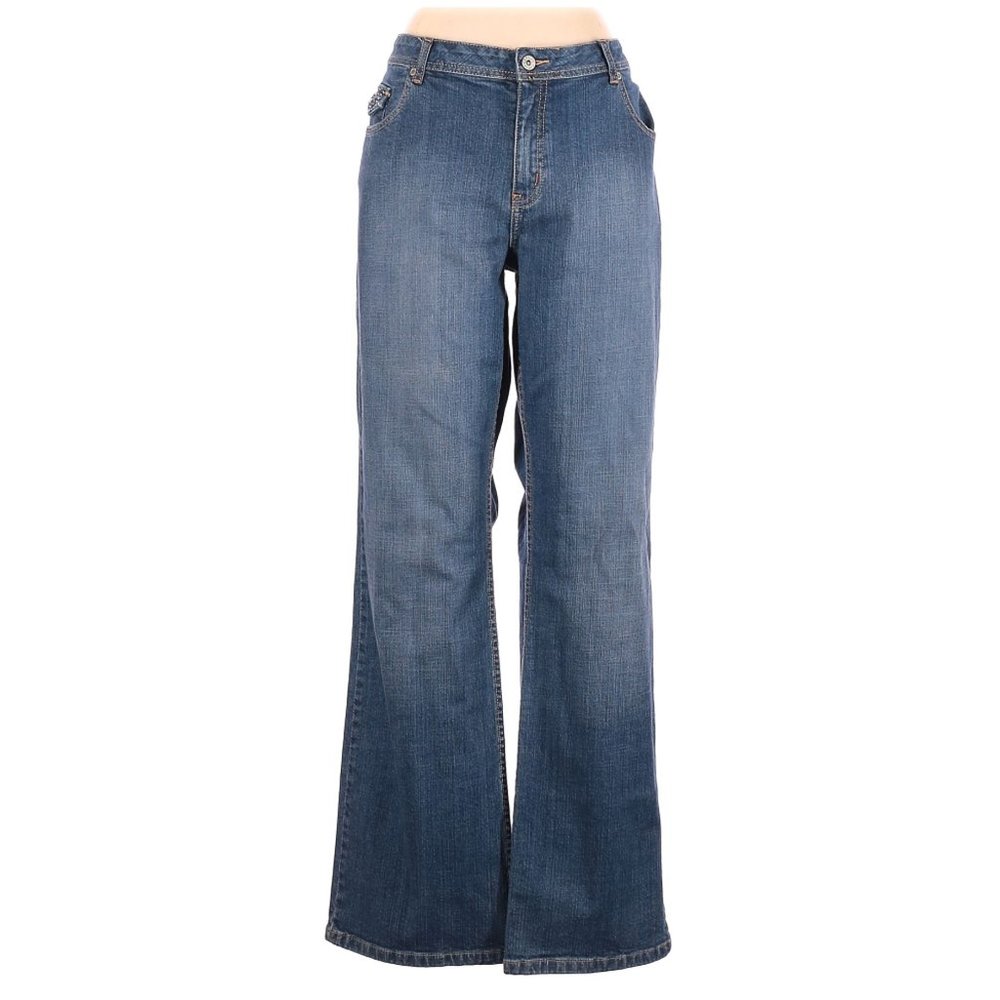 CHICO'S Embellished Jewel Denim Crystal Jeans 14